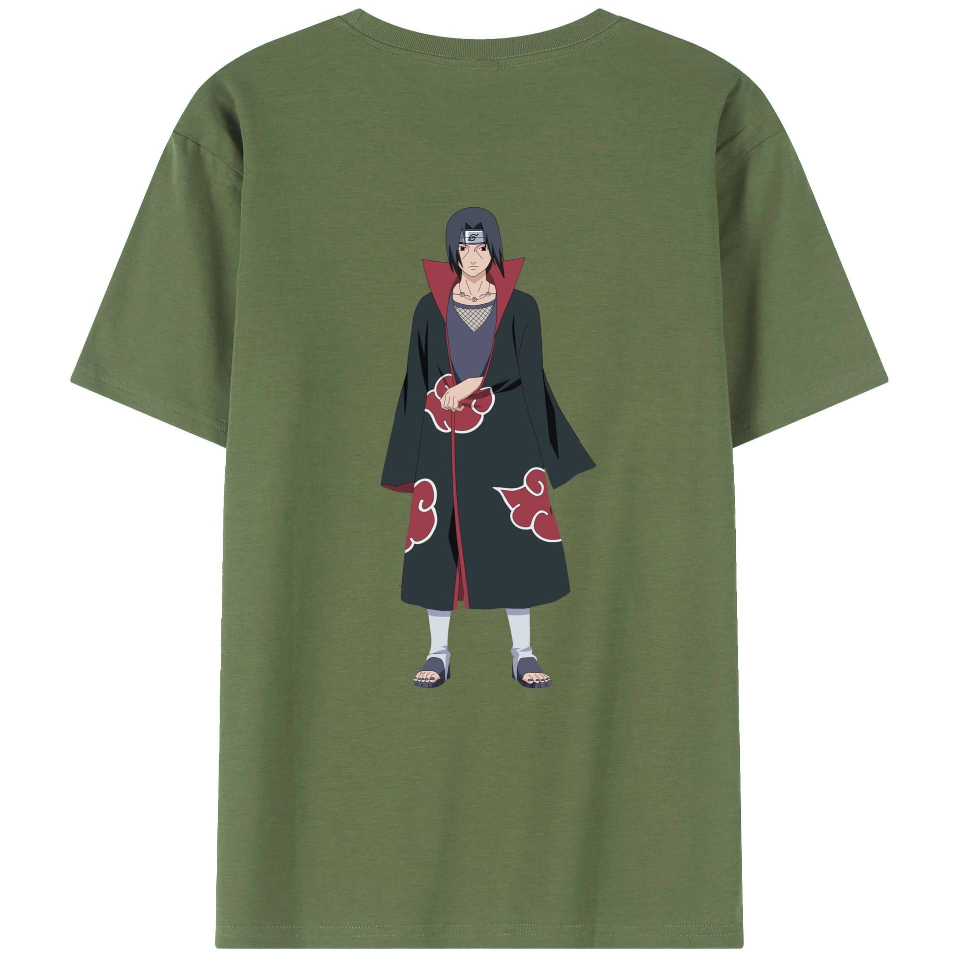（画像用） NARUTO -ナルト- うちは イタチ Uchiha Itachi 綿100％ メンズ半袖Tシャツ（バックプリント） 通気性
